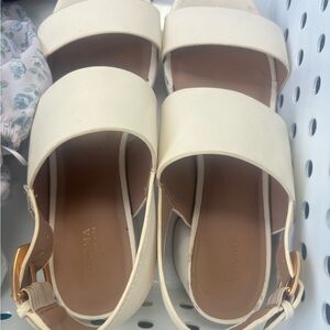 Sonoma Cream Double-Band Slingback Heels